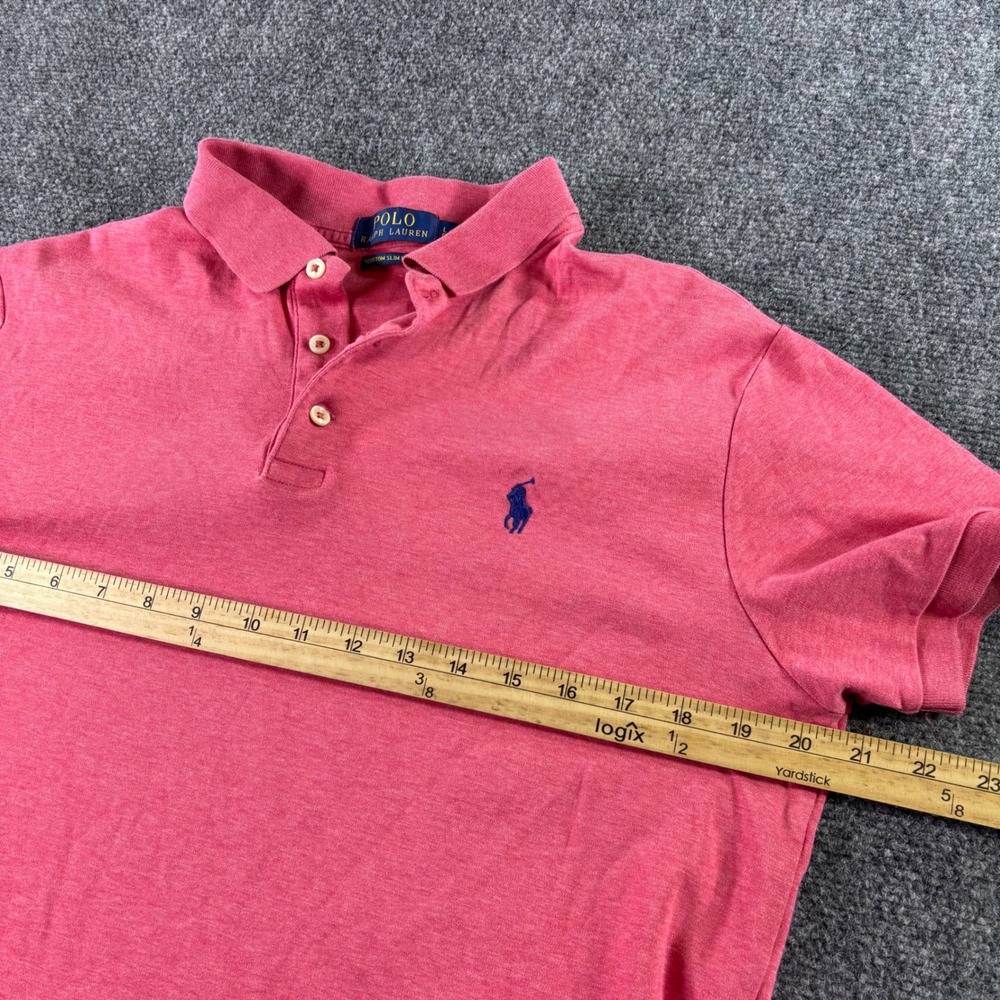 Polo Ralph Lauren Polo Shirt Kids Large Pink Custom Slim Fit Short Sleeve Cotton - Picture 3 of 7